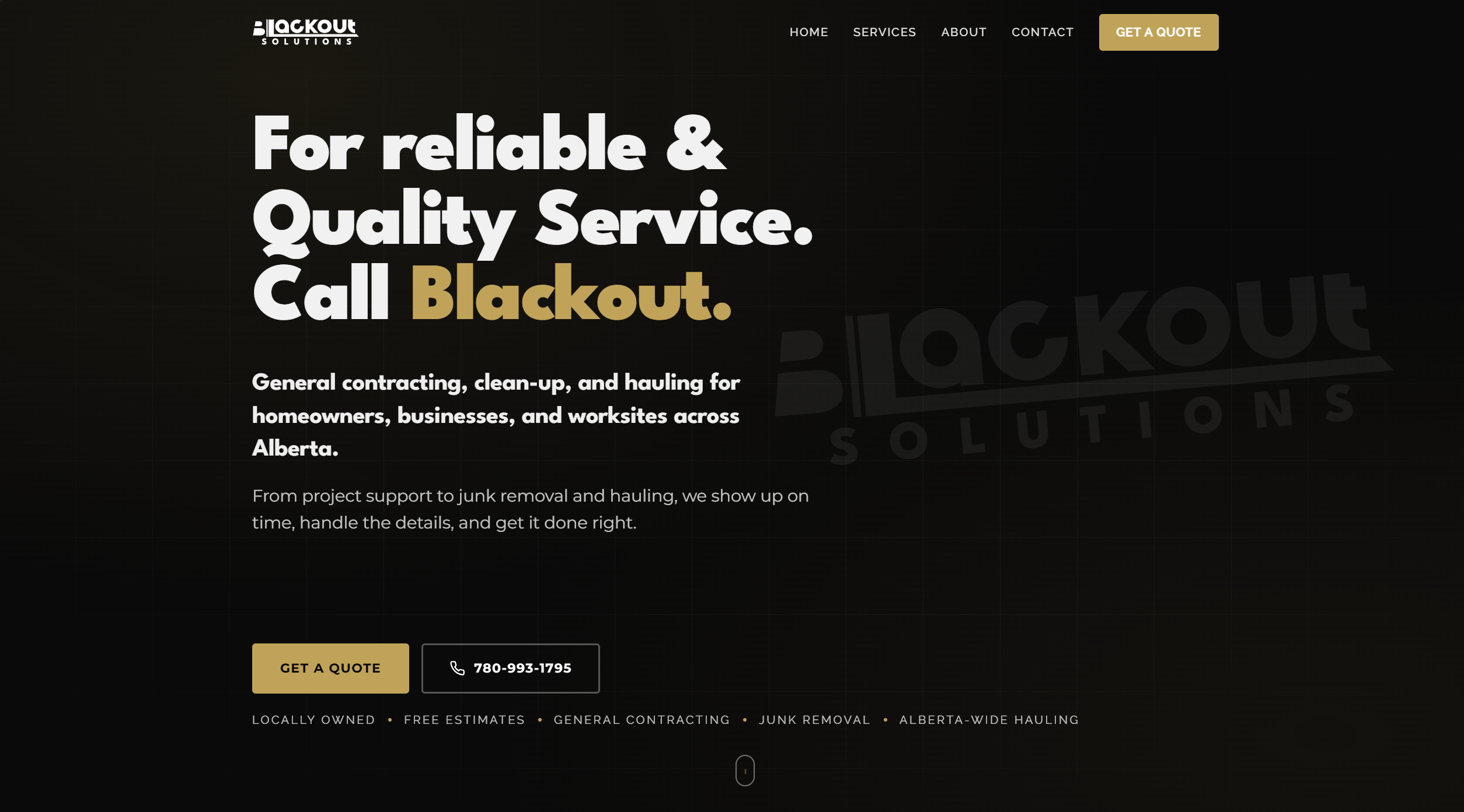 Blackout Solutions home page